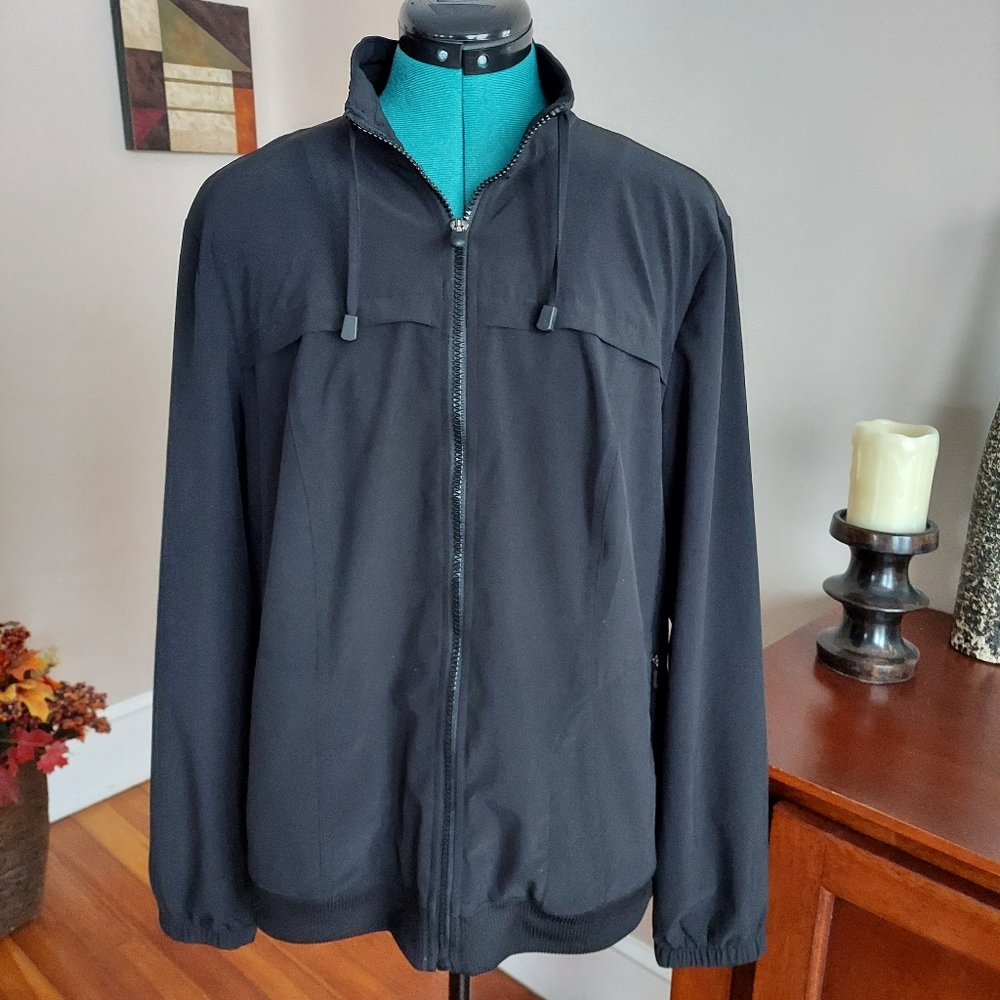 Chico's Zenergy Windbreaker Jacket Black Women's L